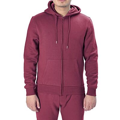 M17 Huvtröja för män, full dragkedja, ledig huvtröja, huvtröja, topp, jumper, klassisk enkel jacka, långärmad med ficka (M, denim), Vinröd röd, XL M17 Huvtröja för män, full dragkedja, ledig huvtröja, huvtröja, topp, jumper, klassisk enkel jacka, långärmad med ficka (M, denim), Vinröd röd, XL