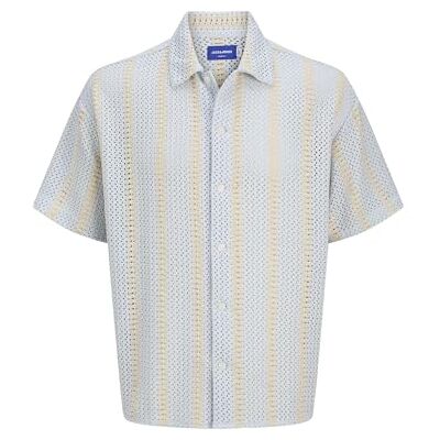JACK & JONES Jorbellagio Crochet Shirt Ss, Skyway, XL JACK & JONES Jorbellagio Crochet Shirt Ss, Skyway, XL