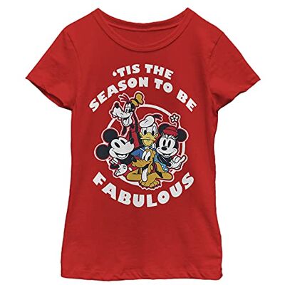 Disney -karaktärer fantastisk semester flicka solid crew t-shirt, Rutten, XS Disney -karaktärer fantastisk semester flicka solid crew t-shirt, Rutten, XS