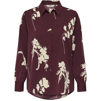 ONLY Onlvilda Life Ls Shirt WVN, tawny port, XL ONLY Onlvilda Life Ls Shirt WVN, tawny port, XL