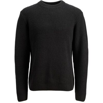 JACK & JONES Jorbleecker Knit Crew Neck Bf, svart, M JACK & JONES Jorbleecker Knit Crew Neck Bf, svart, M