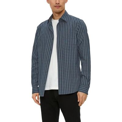 s.Oliver Rutig herrskjorta med Kent-krage, slim fit, 59n1, S s.Oliver Rutig herrskjorta med Kent-krage, slim fit, 59n1, S