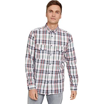 TOM TAILOR Herr Rutig skjorta med bröstfickor 1029801, 29025 Multicolour Check, XS TOM TAILOR Herr Rutig skjorta med bröstfickor 1029801, 29025 Multicolour Check, XS