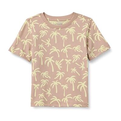 Amazon Essentials kortärmad t-shirt för pojkar, svampbruna palmer, medium Amazon Essentials kortärmad t-shirt för pojkar, svampbruna palmer, medium