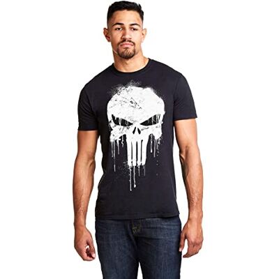 Marvel Avengers Punisher T-shirt för män, Svart (svart blk), M Marvel Avengers Punisher T-shirt för män, Svart (svart blk), M