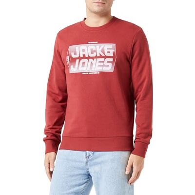JACK & JONES Bestseller A/S Herr Jconight Sweat Crew Neck FST tröja, rosenträ, M JACK & JONES Bestseller A/S Herr Jconight Sweat Crew Neck FST tröja, rosenträ, M