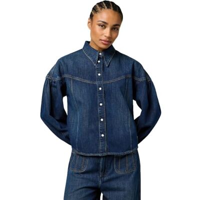 Wrangler Pintuck skjorta, homestead haze, XL Wrangler Pintuck skjorta, homestead haze, XL