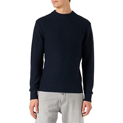 TOM TAILOR Herr stickad tröja med ull 1033526, 10668 Sky Captain Blue, XXL TOM TAILOR Herr stickad tröja med ull 1033526, 10668 Sky Captain Blue, XXL