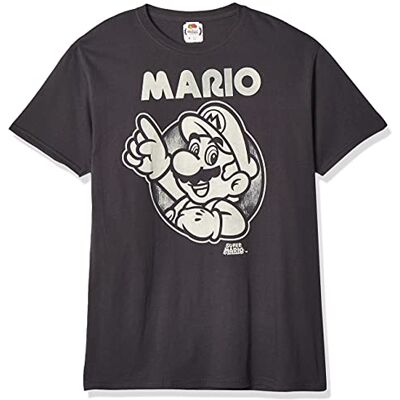 Nintendo herr So Mario T-shirt, antracit, S Nintendo herr So Mario T-shirt, antracit, S