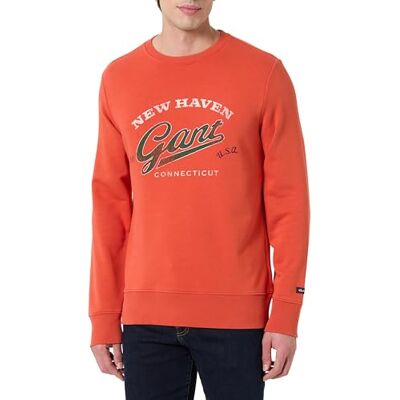 GANT Graphic Sweat C-Neck, Djuporange, 3XL GANT Graphic Sweat C-Neck, Djuporange, 3XL