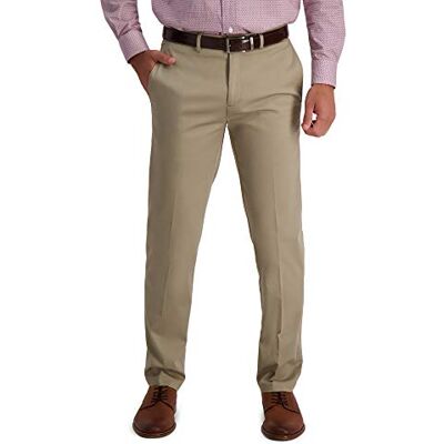 Haggar herr khaki rak passform platt framsida flex midjeband ledig byxa Haggar herr khaki rak passform platt framsida flex midjeband ledig byxa