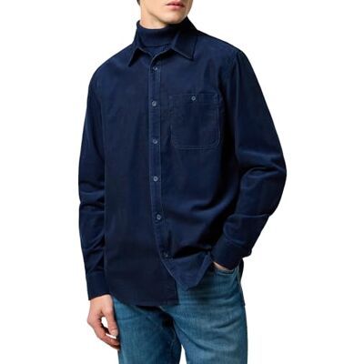 Wrangler 1 PKT Corduroy skjorta, marinblå, L Wrangler 1 PKT Corduroy skjorta, marinblå, L