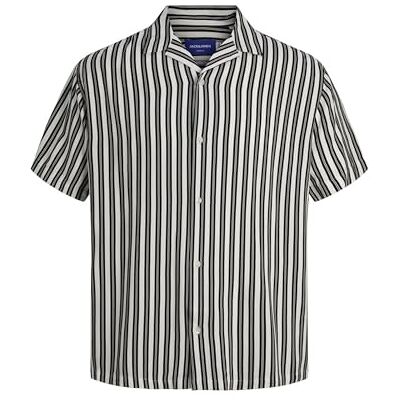 JACK & JONES JORLUKE Aruba Resort Shirt SS, Ljus vit/ränder: ränder, S JACK & JONES JORLUKE Aruba Resort Shirt SS, Ljus vit/ränder: ränder, S