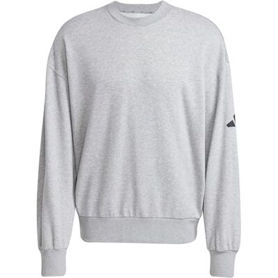 adidas Mezczyzni ESSENTIALS LOSE FIT THREE BAR SWEATSHIRT, Medium Grey Heather/Black, XL adidas Mezczyzni ESSENTIALS LOSE FIT THREE BAR SWEATSHIRT, Medium Grey Heather/Black, XL