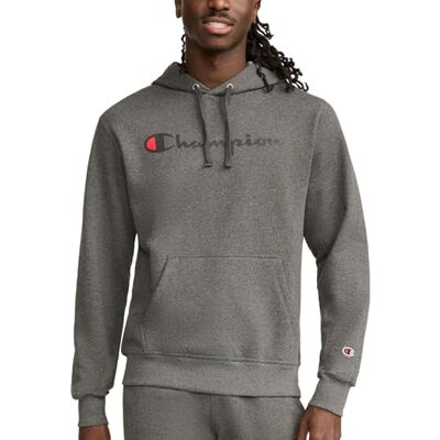 Champion huvtröja för män, Powerblend, herrhoodie i fleece, bekväm herrtröja, bokstavslogga (normal eller stor och lång), M Champion huvtröja för män, Powerblend, herrhoodie i fleece, bekväm herrtröja, bokstavslogga (normal eller stor och lång), M