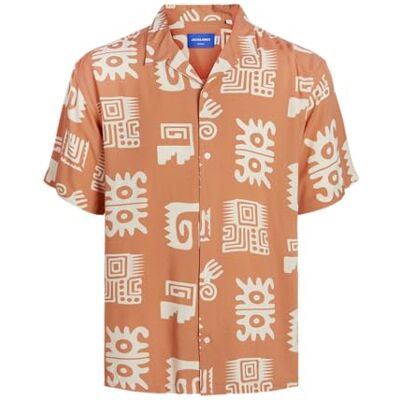 JACK & JONES JORLUKE Ocean Resort Shirt SS, Carnelian, S JACK & JONES JORLUKE Ocean Resort Shirt SS, Carnelian, S