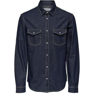 Only & Sons Onsbane 3247 DNM Shirt Noos, Mörkblå denim, L Only & Sons Onsbane 3247 DNM Shirt Noos, Mörkblå denim, L