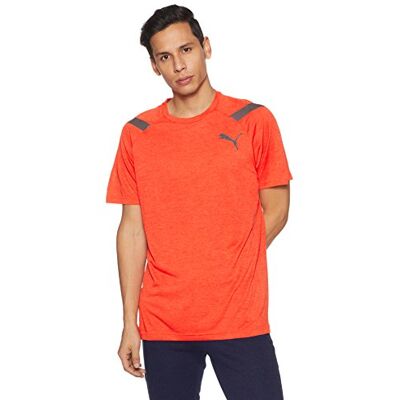 PUMA T-shirt för män bundna tech Ss Cherry Tomato Heather S PUMA T-shirt för män bundna tech Ss Cherry Tomato Heather S