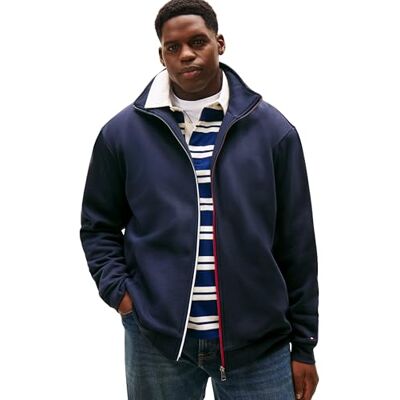 Tommy Hilfiger herr BT-GLOBAL RANDIG ZIP THROUGH-B MW0MW42064 tröja med dragkedja, blå, XXL, Blå (ökenhimmel), XXL Tommy Hilfiger herr BT-GLOBAL RANDIG ZIP THROUGH-B MW0MW42064 tröja med dragkedja, blå, XXL, Blå (ökenhimmel), XXL