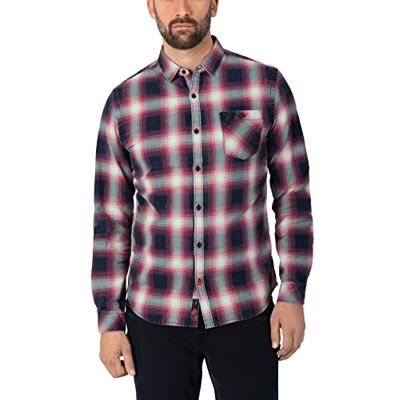 Timezone Herr Effect Weave Check Shirt skjorta, Chili Red Microcheck, M Timezone Herr Effect Weave Check Shirt skjorta, Chili Red Microcheck, M