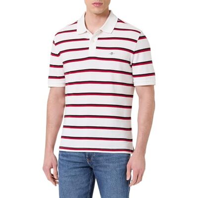 GANT Striped SS POLO, Äggskal, XXL GANT Striped SS POLO, Äggskal, XXL