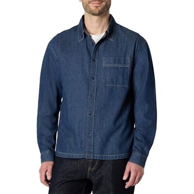 Amazon Essentials (Demi's Pick) Herr modern överdimensionerad passform denim button-down skjorta, Medium blå vintage, M Amazon Essentials (Demi's Pick) Herr modern överdimensionerad passform denim button-down skjorta, Medium blå vintage, M