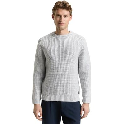 TOM TAILOR herrtröja, 36981 – ljusgrå melange vit kärna, M TOM TAILOR herrtröja, 36981 – ljusgrå melange vit kärna, M