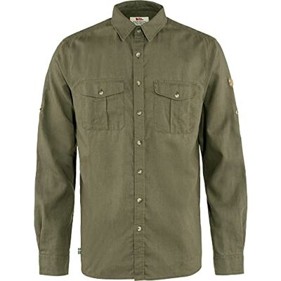 Fjällräven Herr Övik Travel Shirt LS M långärmad tröja, grön, XL Fjällräven Herr Övik Travel Shirt LS M långärmad tröja, grön, XL