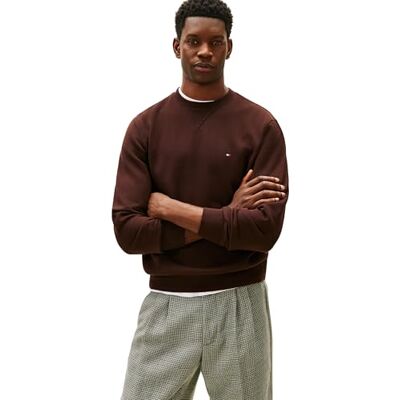 Tommy Hilfiger herr ESS SEASONAL FLEECE CREWNECK MW0MW4000 pullover tröja, brun, M, Brun (choklad), M Tommy Hilfiger herr ESS SEASONAL FLEECE CREWNECK MW0MW4000 pullover tröja, brun, M, Brun (choklad), M