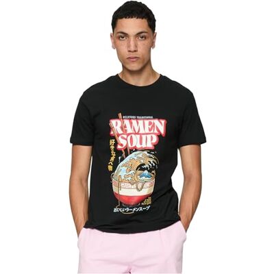 Tee herr t-shirt ramen soup te, tryck t-shirt för män, grafisk t-shirt, streetwear, svart, XS Tee herr t-shirt ramen soup te, tryck t-shirt för män, grafisk t-shirt, streetwear, svart, XS