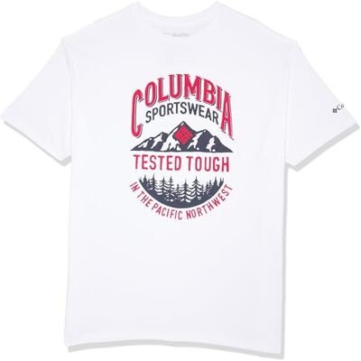 Columbia Apparel grafisk t-shirt för män, vit/tuff, storlek S Columbia Apparel grafisk t-shirt för män, vit/tuff, storlek S