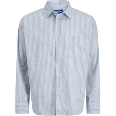JACK & JONES Jormeadows Poplin Stripe Shirt Ls, Skyway, XL JACK & JONES Jormeadows Poplin Stripe Shirt Ls, Skyway, XL