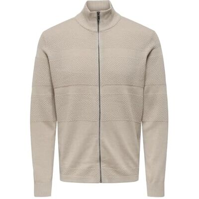 Only & Sons Onsmalik Reg 12 stift dragkedja kofta stickad, Silverfoder, 3XL Only & Sons Onsmalik Reg 12 stift dragkedja kofta stickad, Silverfoder, 3XL