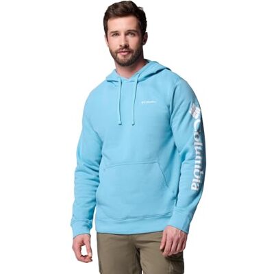 Columbia Trek huvtröja för män, Vintage blå/Csc ärm logotyp, L Columbia Trek huvtröja för män, Vintage blå/Csc ärm logotyp, L