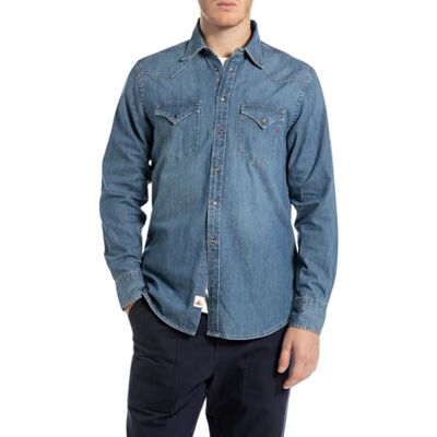 Replay Jeans för män, normal passform, 009 medium blå, XL Replay Jeans för män, normal passform, 009 medium blå, XL