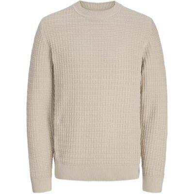 JACK & JONES Jprblabruce stickad strukturell crew neck, Silverfoder, S JACK & JONES Jprblabruce stickad strukturell crew neck, Silverfoder, S