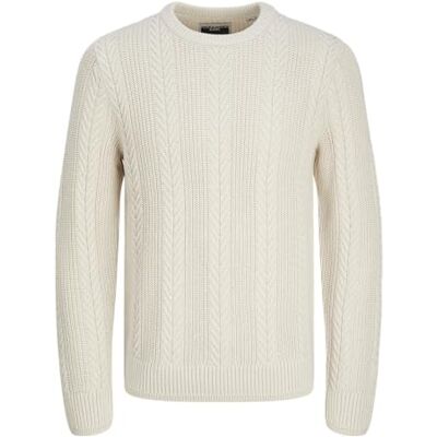 JACK & JONES JACK&JONES Jcocipher Knit Crew Neck, Moonbeam, M JACK & JONES JACK&JONES Jcocipher Knit Crew Neck, Moonbeam, M