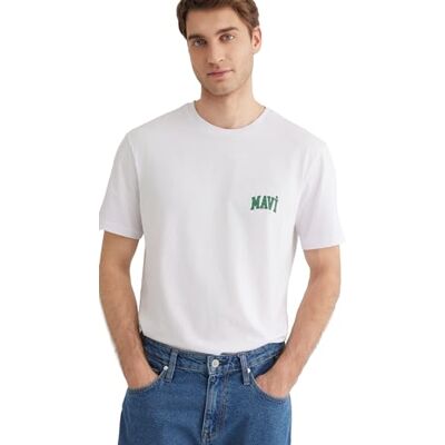 Mavi Logo T-shirt för herr, vit, S, Vit, S Mavi Logo T-shirt för herr, vit, S, Vit, S