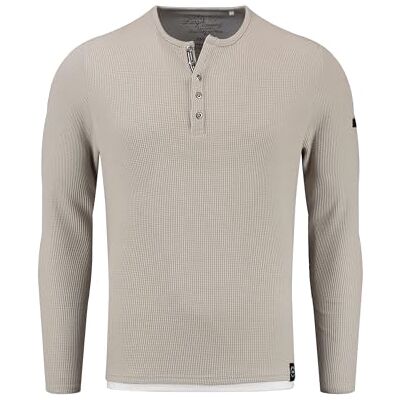 KEY LARGO Sandro Button tröja för män, Dove Grey (1123), XL KEY LARGO Sandro Button tröja för män, Dove Grey (1123), XL