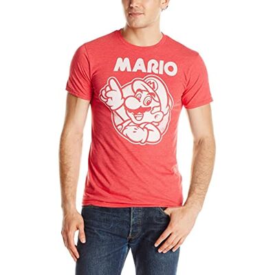 Nintendo herr So Mario T-shirt, Fläckig röd, M Nintendo herr So Mario T-shirt, Fläckig röd, M