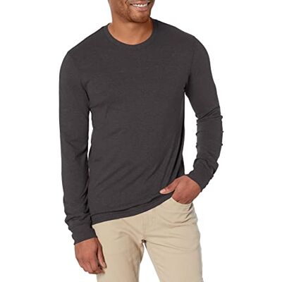 Hanes Originals långärmad T-shirt för män, lätt treblandad jerseytröja för män, finns i lång modell, Svart, M Hanes Originals långärmad T-shirt för män, lätt treblandad jerseytröja för män, finns i lång modell, Svart, M