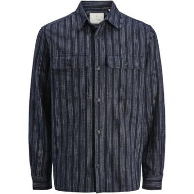 JACK & JONES Jprccraymond Spring Stripe Overshirt Sn, natthimmel, XXL JACK & JONES Jprccraymond Spring Stripe Overshirt Sn, natthimmel, XXL