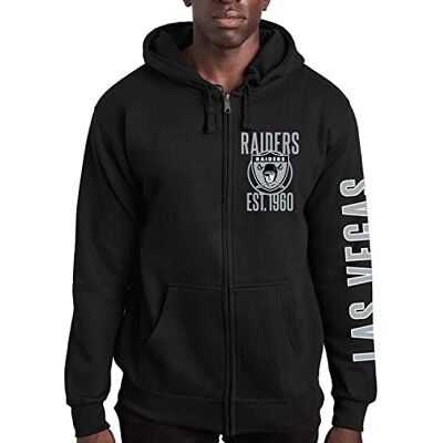 Junk Food Standard Soft Full Zip Hooded Fleece, Unisex Fit, Las Vegas Raiders-Black, Large Junk Food Standard Soft Full Zip Hooded Fleece, Unisex Fit, Las Vegas Raiders-Black, Large