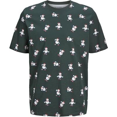 JACK & JONES JACK&JONES Jjxmas Merry AOP Tee Ss Crew Neck, Scarab, L JACK & JONES JACK&JONES Jjxmas Merry AOP Tee Ss Crew Neck, Scarab, L