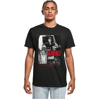 MERCHCODE T-shirt för män, scarface dam, money t-shirt, avslappnad herr-t-shirt med fronttryck, 100% bomull, storlekar XS – 5XL, svart, L MERCHCODE T-shirt för män, scarface dam, money t-shirt, avslappnad herr-t-shirt med fronttryck, 100% bomull, storlekar XS – 5XL, svart, L