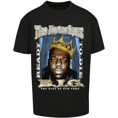 Tee The Notorious B.I.G. T-shirt för män, biggie Crown, oversize t-shirt, merchandise skjorta för män med porträtttryck av Biggie Smalls, storlekar XS – XXL, svart, XXL Tee The Notorious B.I.G. T-shirt för män, biggie Crown, oversize t-shirt, merchandise skjorta för män med porträtttryck av Biggie Smalls, storlekar XS – XXL, svart, XXL