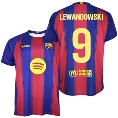 FC Barcelona FCB T-shirt 9 Lewandowski 1:a laget 25/26 officiell replika T-shirt vuxen (FR/ES, bokstäver, L, vanlig, röd och blå) FC Barcelona FCB T-shirt 9 Lewandowski 1:a laget 25/26 officiell replika T-shirt vuxen (FR/ES, bokstäver, L, vanlig, röd och blå)