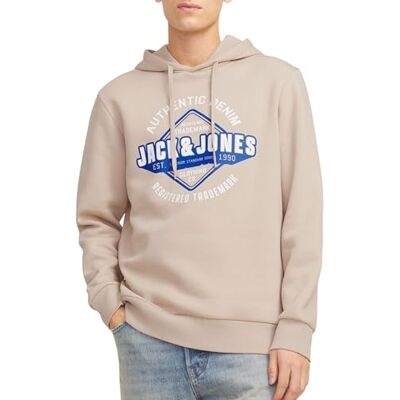 JACK & JONES JACK&JONES JJELOGO Sweat Hood 2 COL 24/25 NOOS, Moonbeam, S JACK & JONES JACK&JONES JJELOGO Sweat Hood 2 COL 24/25 NOOS, Moonbeam, S