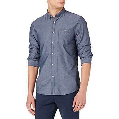 TOM TAILOR Denim Herr Strukturerad skjorta 1024719, 26434 Navy White Dobby Structure, M TOM TAILOR Denim Herr Strukturerad skjorta 1024719, 26434 Navy White Dobby Structure, M