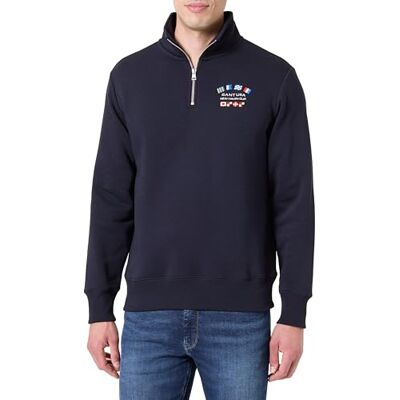 GANT Graphic halvdragkedja, Kvällsblå, 4XL GANT Graphic halvdragkedja, Kvällsblå, 4XL